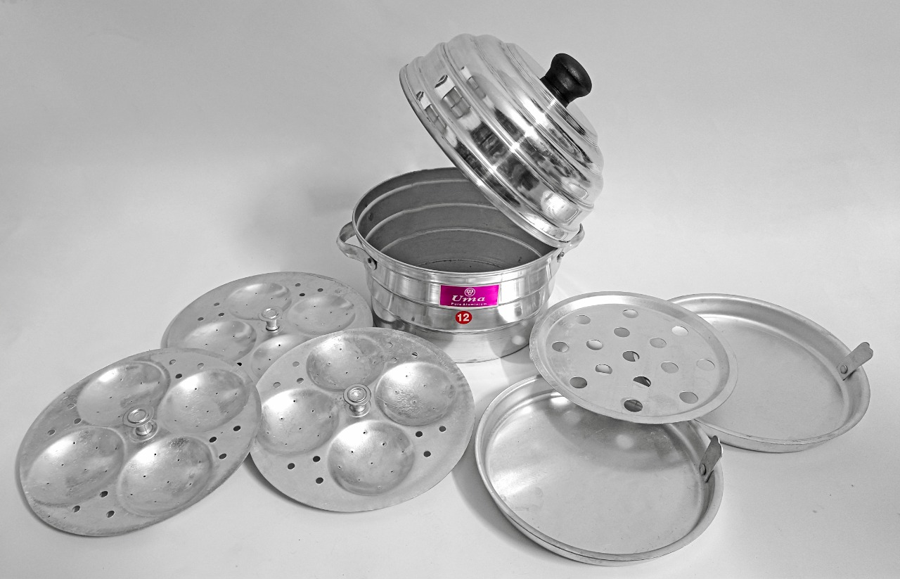 Uma Metal open aluminium steamer idli cooker