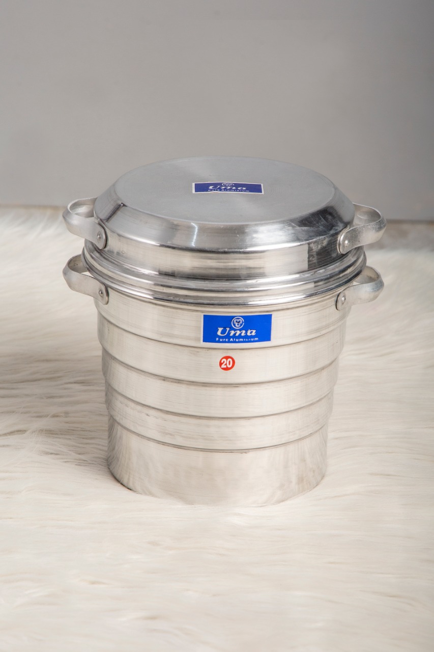 Uma Metal 20 number aluminium idli cooker close view