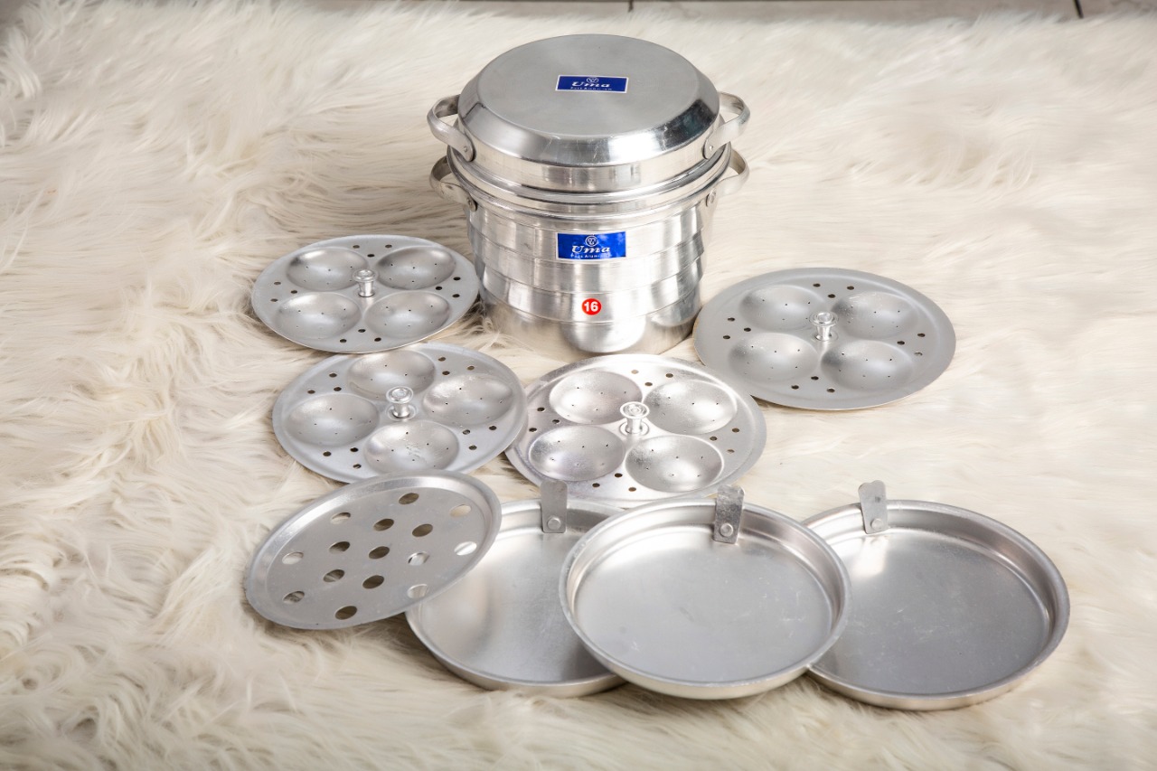 Uma Metal aluminium utensils and idli cooker accessories