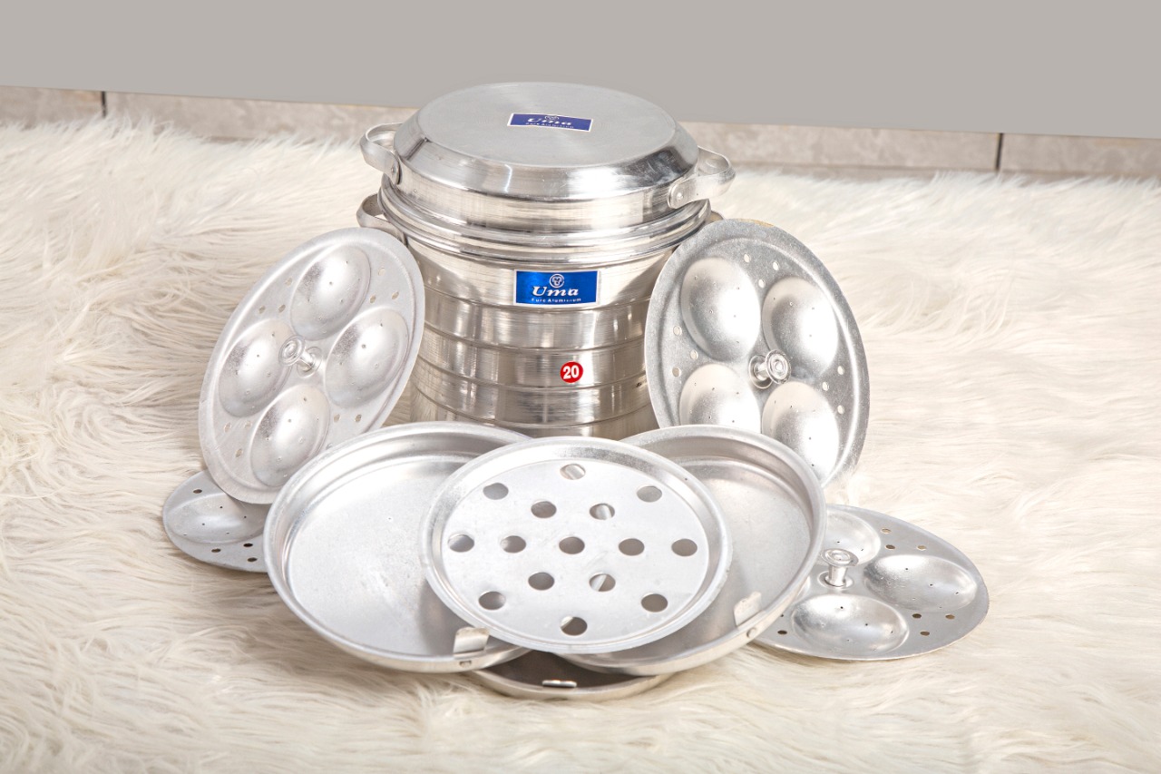 Uma Metal 20 number aluminium idli cooker set